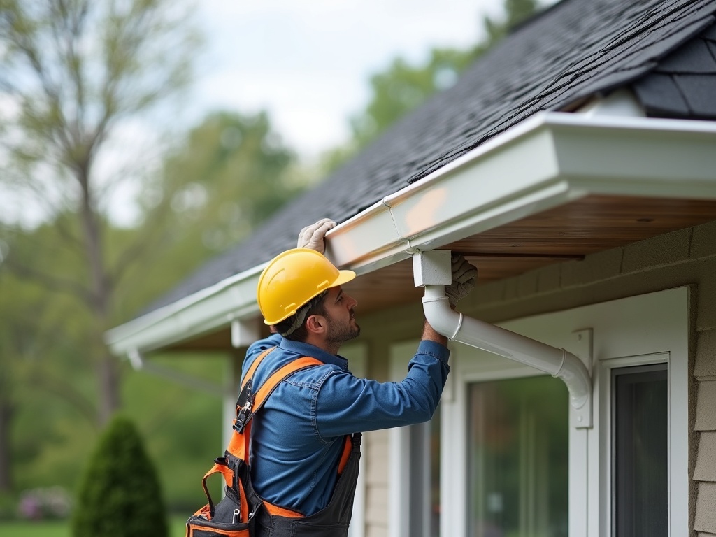 Gutter repair and gutter guard installation on a Georgia residential home